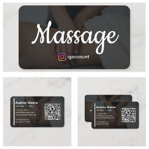 Carte De Visite Services de Massage de Thérapie Holistique Élégant