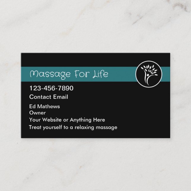 Carte De Visite Services de massage moderne simple (Devant)