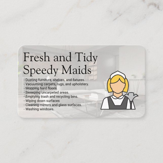 Carte De Visite Services de ménage | Désinfection (Devant)