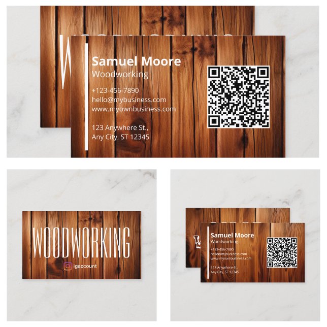Carte De Visite Services de menuiserie de charpente Scierie Hommes (Woodworking Carpentry Services Sawmill Handymen Business Card
)