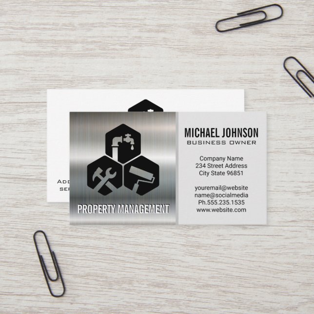 Carte De Visite Services de menuiserie | Entreprise Arrière - plan (Devant/Arrière en situation)