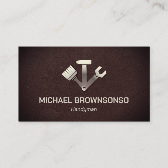 Carte De Visite Services de menuisier polyvalent Simple Vintage (Devant)