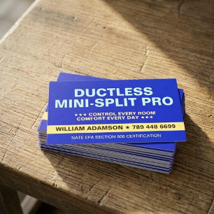 Carte De Visite Services de mini-split sans conduit Pro   Spéciali