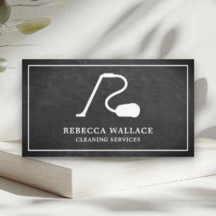 Carte De Visite Services de nettoyage à vide blanc Chalkboard
