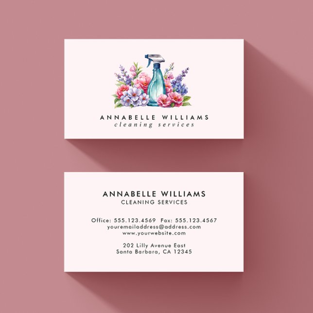Carte De Visite Services de nettoyage Bouteille de vaporisateur d' (Créateur téléchargé)