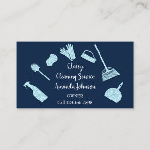 Carte De Visite Services de nettoyage classique Logo Gold Logo Mai