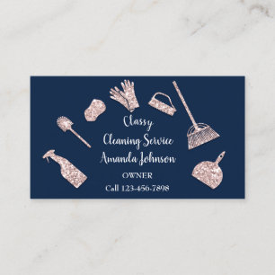 Carte De Visite Services de nettoyage classique Logo Gold Maid Pin