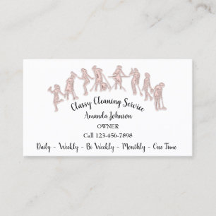 Carte De Visite Services de nettoyage classique Logo Rose Maid Whi