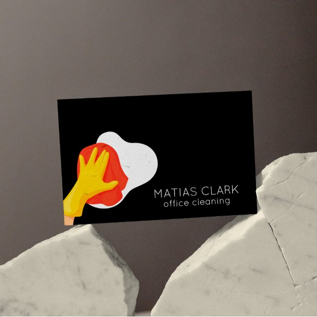 Carte De Visite Services de nettoyage Code Qr Cartoon commercial (Cleaning Services Qr Code Cartoon Commercial Business Card)