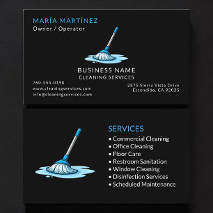 Carte De Visite Services de nettoyage commercial Professionnel