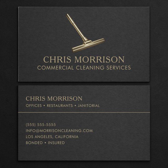 Carte De Visite Services de nettoyage commercial Professionnel (Créateur téléchargé)