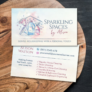 Carte De Visite Services de nettoyage - Conception de style aquare