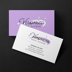 Carte De Visite Services de nettoyage de femme de ménage blanche s