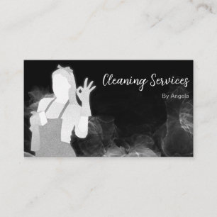 Carte De Visite Services de nettoyage de la femme de chambre de lu