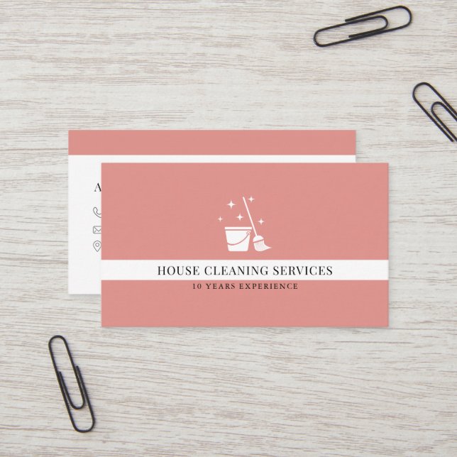 Carte De Visite Services de nettoyage de la maison de pêche (Devant/Arrière en situation)