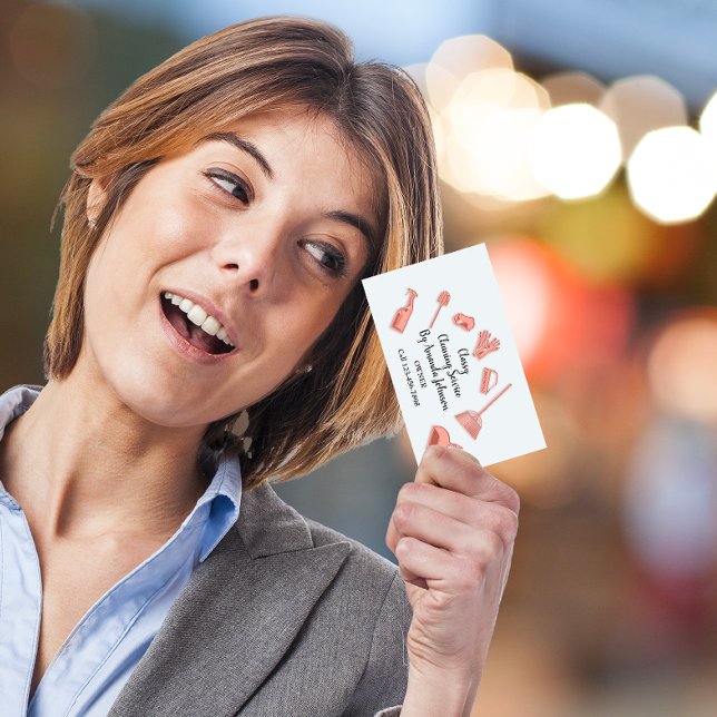 Carte De Visite Services de nettoyage de la maison Gold Logo Maid  (House Cleaning Services Gold Logo Maid Modern Business Card)