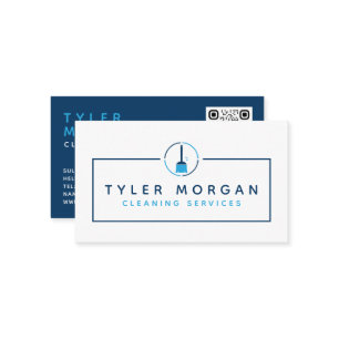 Carte De Visite Services de nettoyage de logo Blue Modern