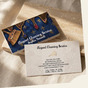 Carte De Visite Services de nettoyage de luxe Rose Elegant Maid &