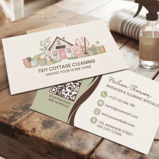 Carte De Visite Services de nettoyage de maison à l'aquarelle mode