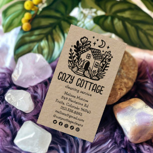 Carte De Visite Services de nettoyage de maison Cute Kraft Médias