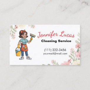 Carte De Visite  Services de nettoyage de maison de bonne de dessi