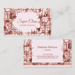 Carte De Visite Services de nettoyage de maison de ménage unique p