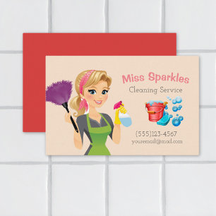 Carte De Visite Services De Nettoyage De Maison Maid