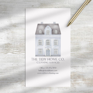 Carte De Visite Services de nettoyage de maison modernes bleu gris
