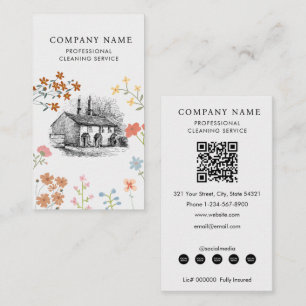 Carte De Visite Services de nettoyage de maison Professionnel