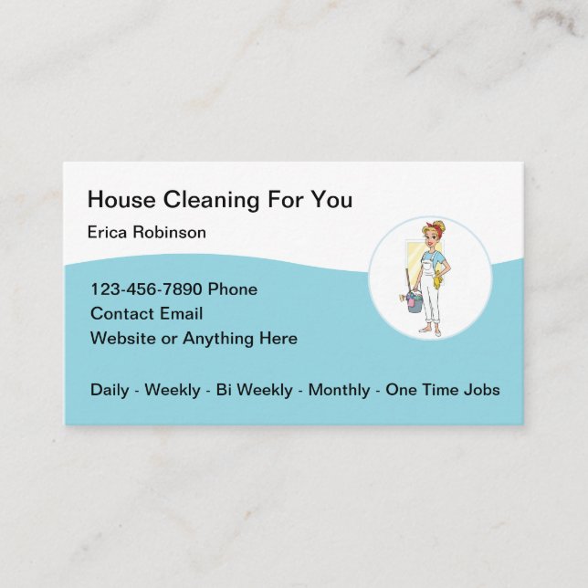 Carte De Visite Services de nettoyage de maison professionnels mod (Devant)