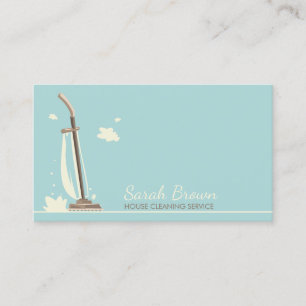 Carte De Visite Services de nettoyage de maison verte aspirateur