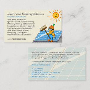 Carte De Visite Services de nettoyage de panneaux solaires de dess