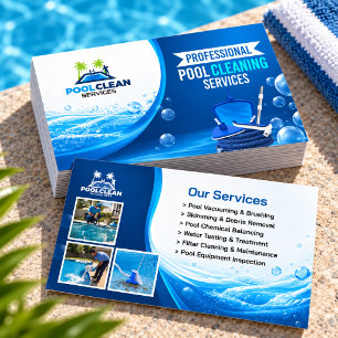 Carte De Visite Services de nettoyage de piscine professionnels