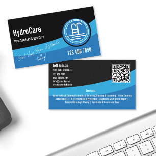 Carte De Visite Services de nettoyage d'entretien de piscine profe