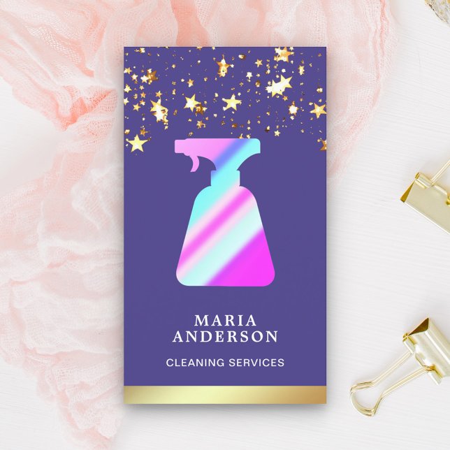 Carte De Visite Services de nettoyage des bouteilles d'huile d'or  (Créateur téléchargé)