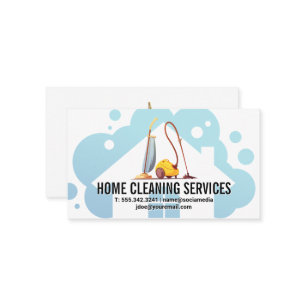 Carte De Visite Services de nettoyage des maisons Vacuums