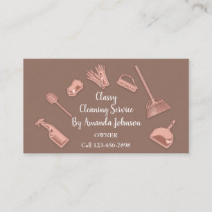 Carte De Visite Services de nettoyage du bureau de la maison Gold