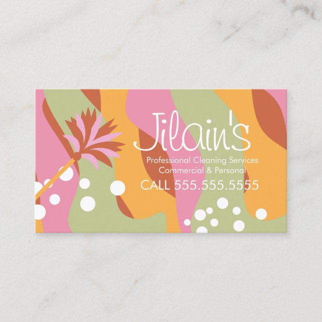 Carte De Visite Services de nettoyage Duster Groovy  (Devant)