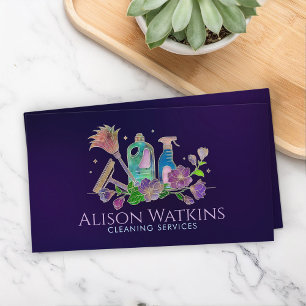 Carte De Visite Services de nettoyage - Golden Floral Art