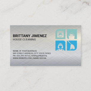 Carte De Visite Services de nettoyage   Icônes de tâches