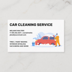Carte De Visite Services de nettoyage Lavage de voiture Bulles