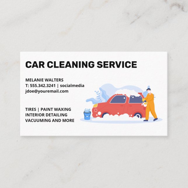 Carte De Visite Services de nettoyage | Lavage de voiture | Bulles (Devant)
