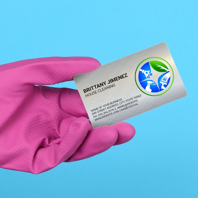 Carte De Visite Services de nettoyage | Logo Dusting Maid (Créateur téléchargé)