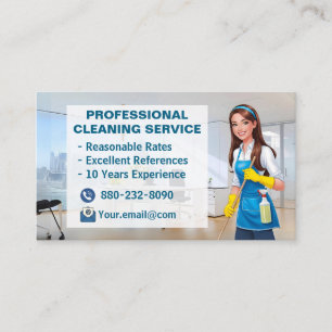 Carte De Visite Services de nettoyage professionnel de maison Entr