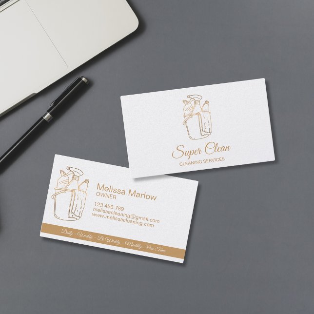 Carte De Visite Services de nettoyage professionnels de la maison  (Créateur téléchargé)