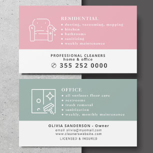 Carte De Visite Services de nettoyage professionnels modernes