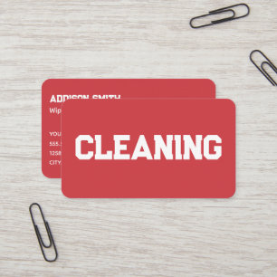 Carte De Visite Services de nettoyage QR Red