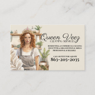 Carte De Visite Services de nettoyage Queen Veez
