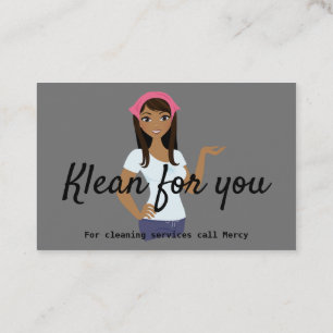 Carte De Visite Services de nettoyage rose gris