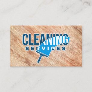 Carte De Visite Services de nettoyage   Squeegee   Bois